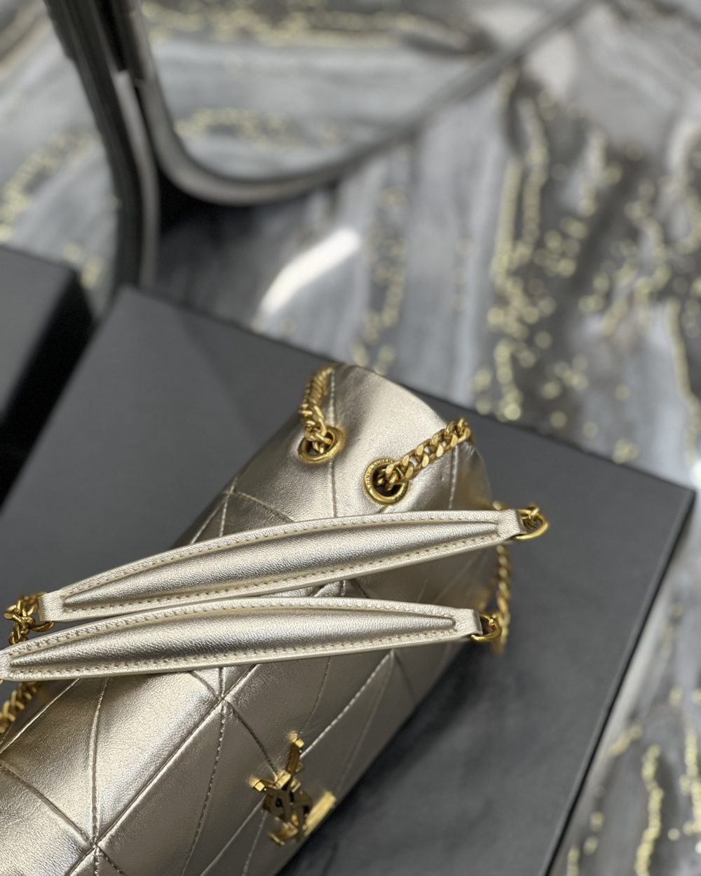 [REP 1:1] Saint Laurent Jamie Medium Chain Bag Gold For Women, Women's Bags 9.8in/25cm YSL