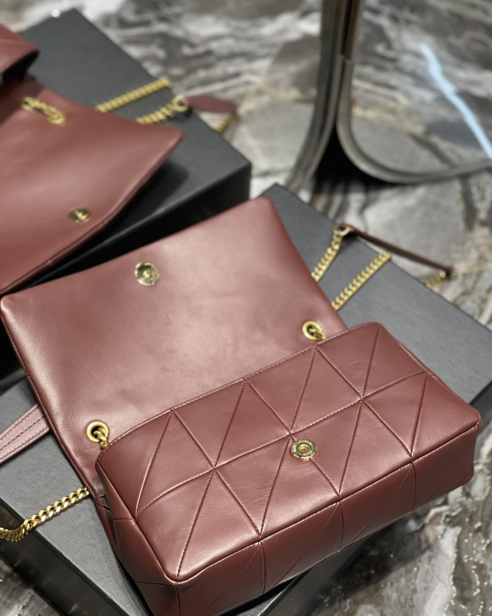 [REP 1:1] Saint Laurent Jamie Medium Chain Bag Red-Purple For Women, Women's Bags 9.8in/25cm YSL