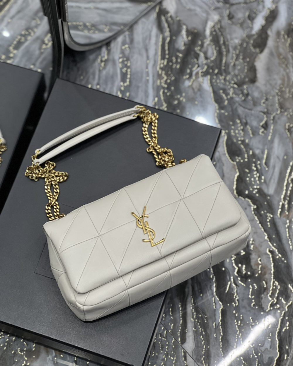 [REP 1:1] Saint Laurent Jamie Medium Chain Bag White For Women, Women's Bags 9.8in/25cm YSL