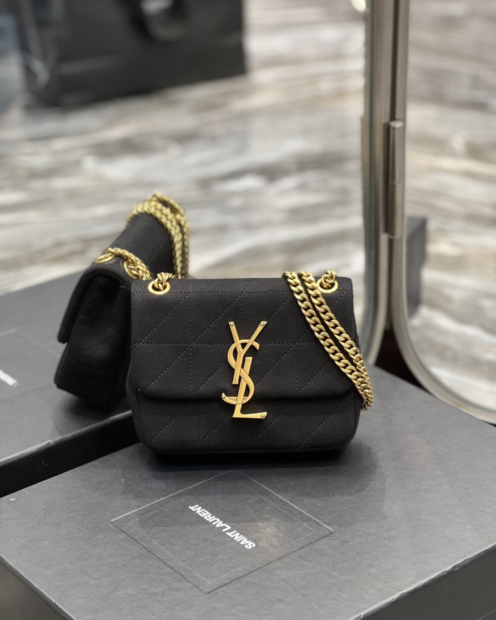 [REP 1:1] Saint Laurent Jamie Mini Chain Bag Black For Women, Women's Bags 6.9in/17.5cm YSL 6981622F9271000