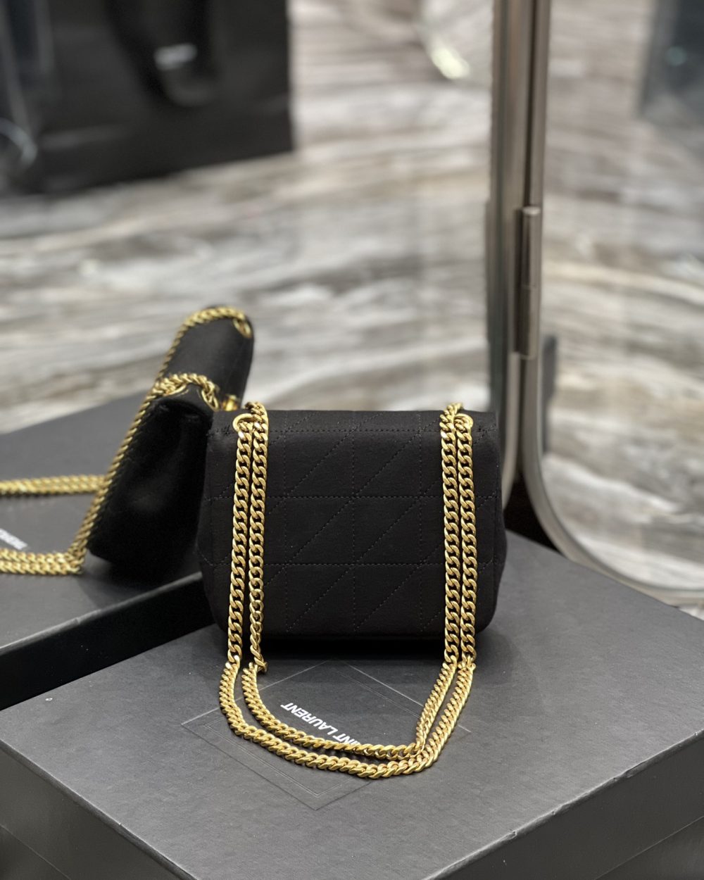 [REP 1:1] Saint Laurent Jamie Mini Chain Bag Black For Women, Women's Bags 6.9in/17.5cm YSL 6981622F9271000