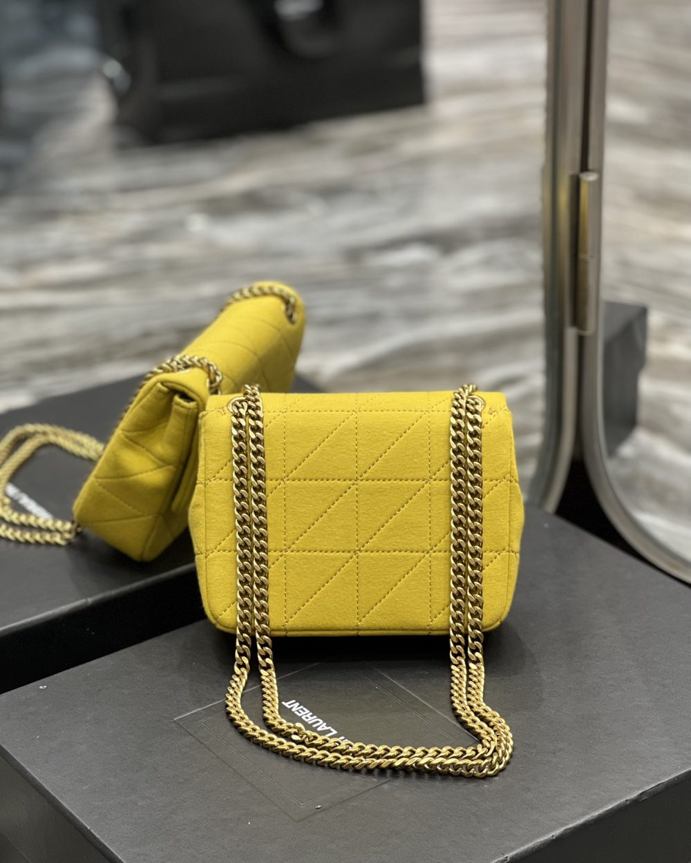 [REP 1:1] Saint Laurent Jamie Mini Chain Bag Yellow For Women, Women's Bags 6.9in/17.5cm YSL