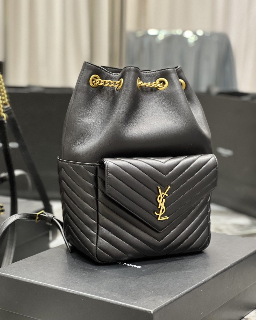 [REP 1:1] Saint Laurent JOE Backpack Black For Women, Women's Bags 11.5in/29cm YSL 6726091EL071000