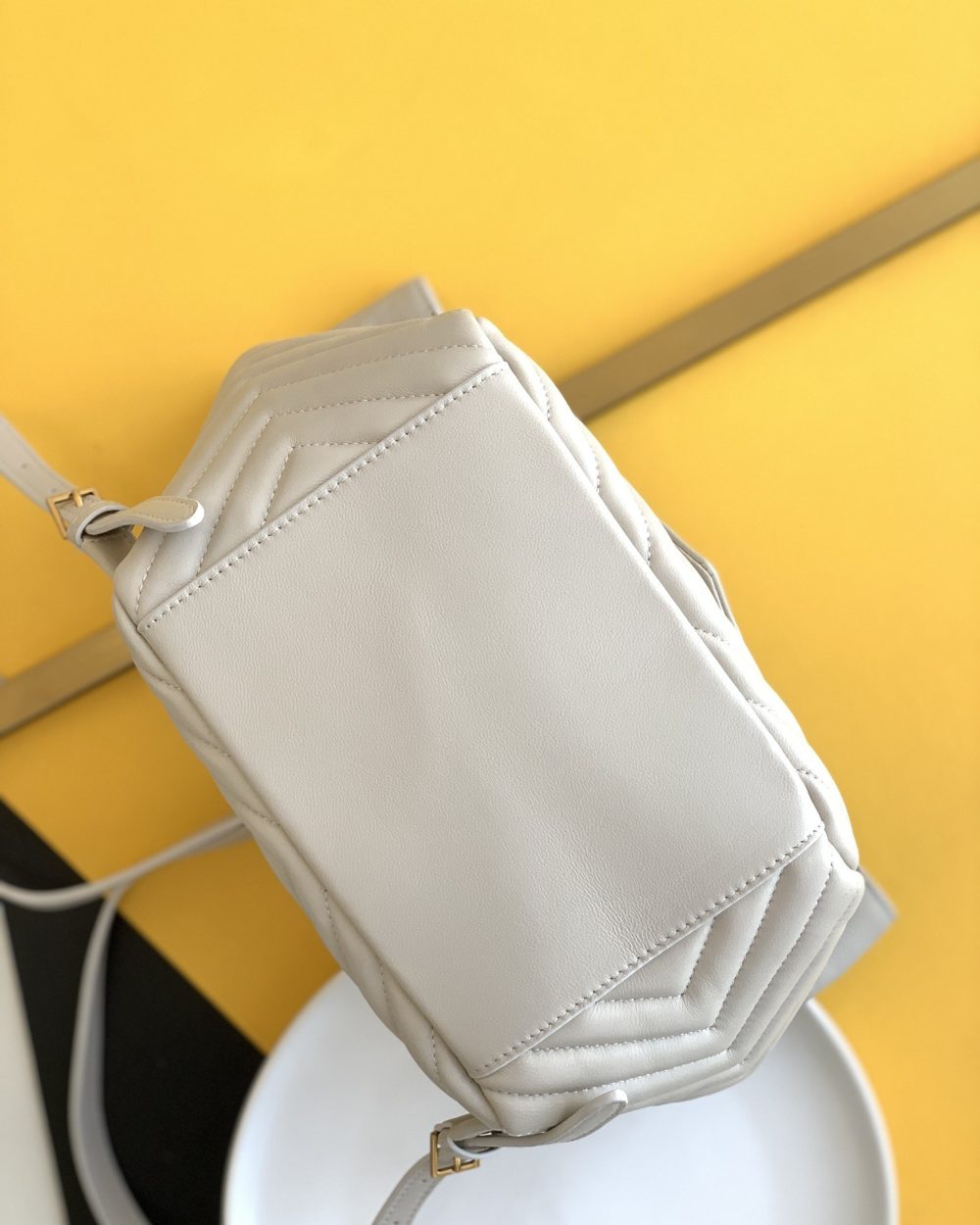 [REP 1:1] Saint Laurent Joe Backpack In Monogram With Bronze-Toned Hardware White For Women 11.5in/22cm YSL 6726091EL079207