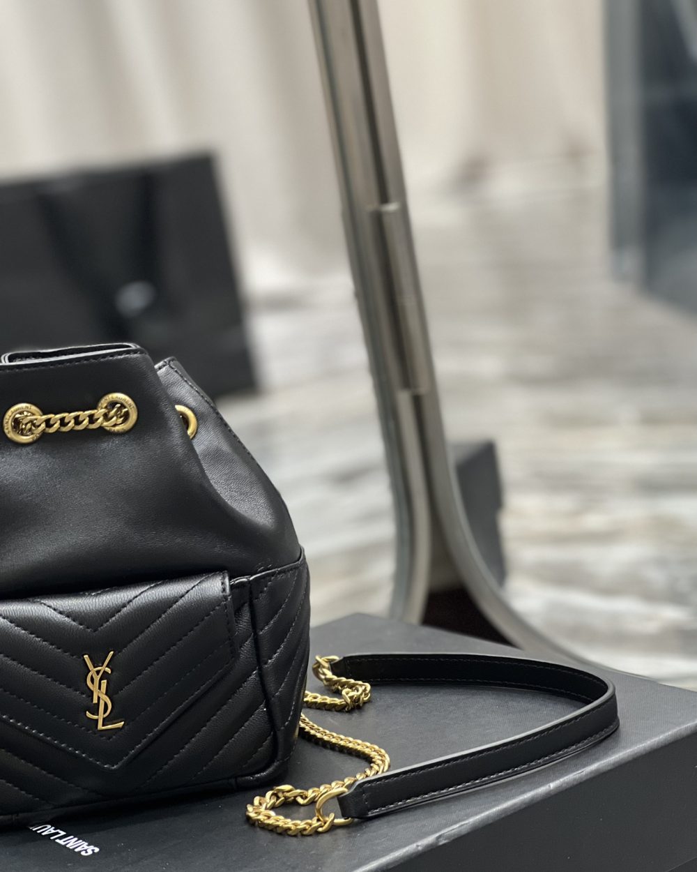 [REP 1:1] Saint Laurent JOE Mini Backpack Black For Women, Women's Bags 7.5in/19cm YSL 7016311EL071000