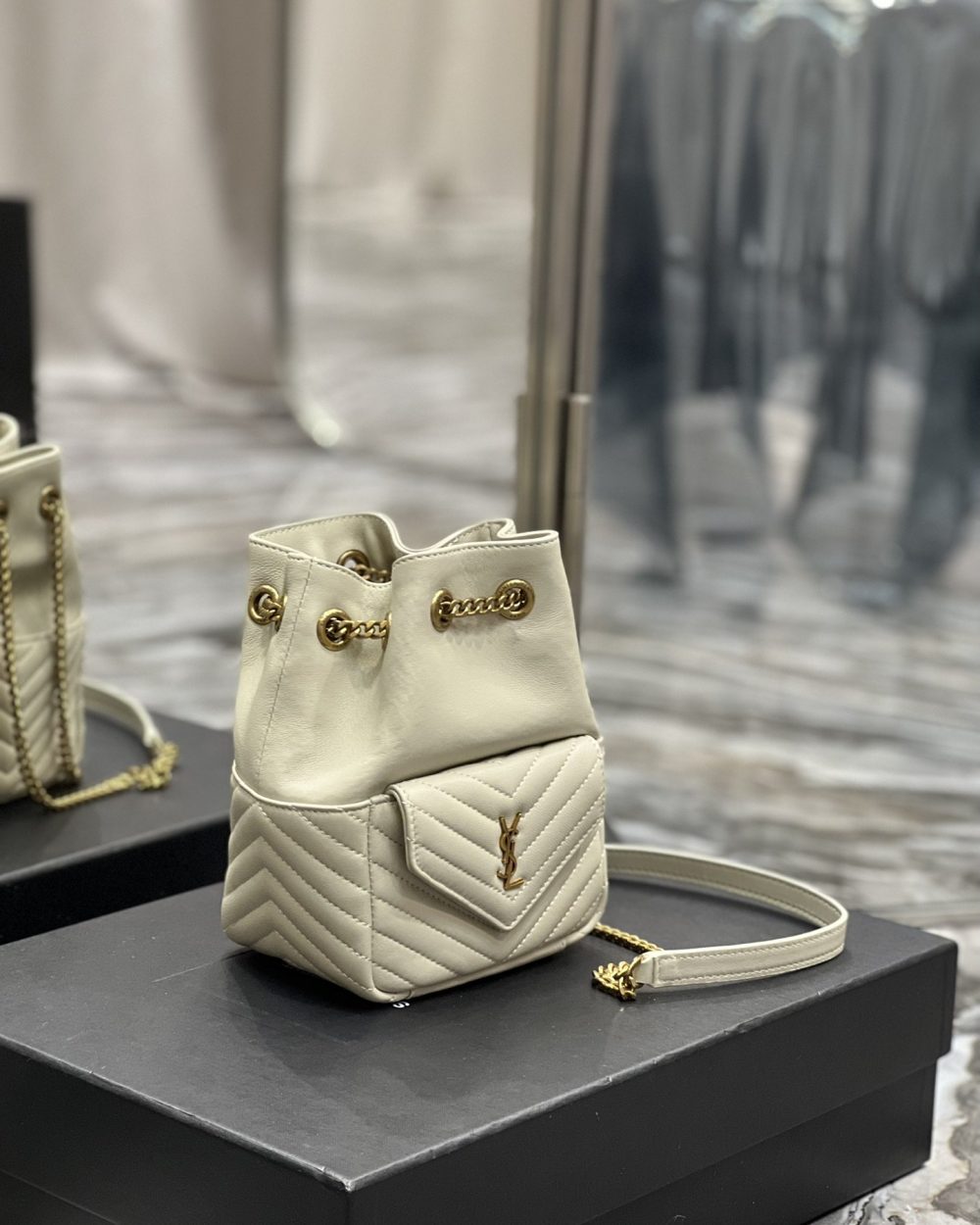 [REP 1:1] Saint Laurent JOE Mini Backpack White For Women, Women's Bags 7.5in/19cm YSL 7016311EL079207
