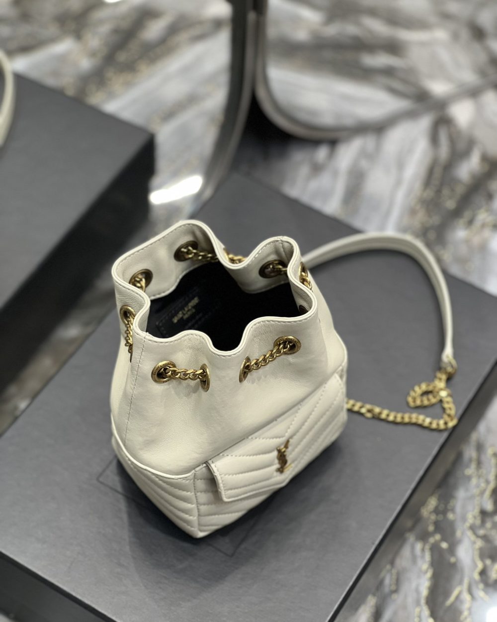 [REP 1:1] Saint Laurent JOE Mini Backpack White For Women, Women's Bags 7.5in/19cm YSL 7016311EL079207