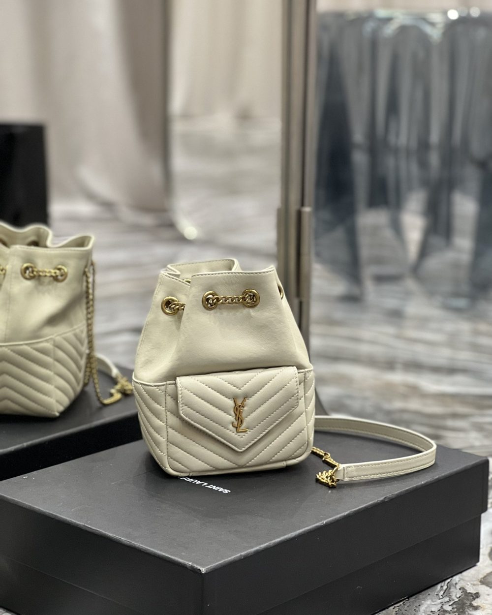 [REP 1:1] Saint Laurent JOE Mini Backpack White For Women, Women's Bags 7.5in/19cm YSL 7016311EL079207