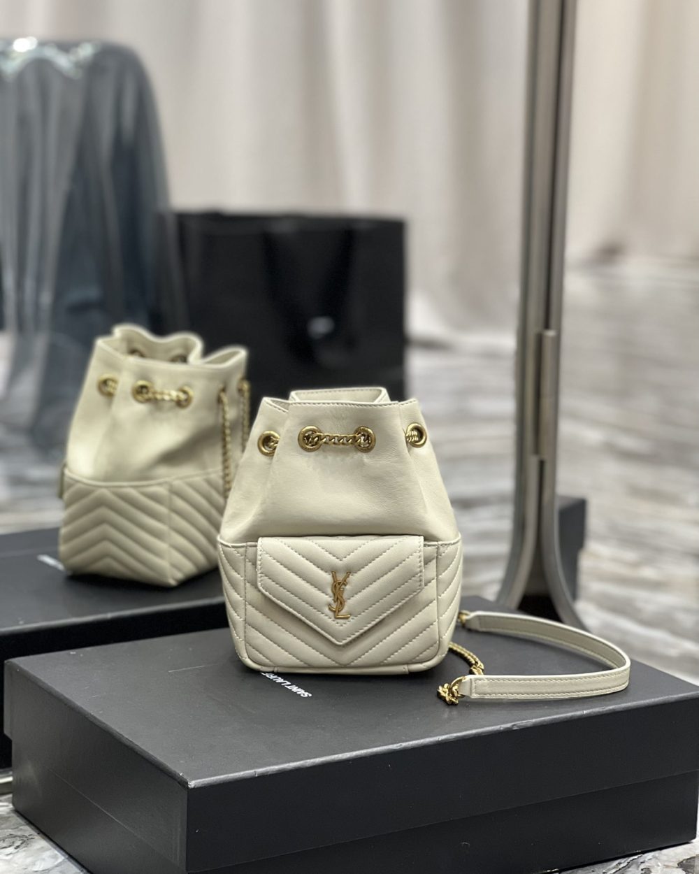 [REP 1:1] Saint Laurent JOE Mini Backpack White For Women, Women's Bags 7.5in/19cm YSL 7016311EL079207