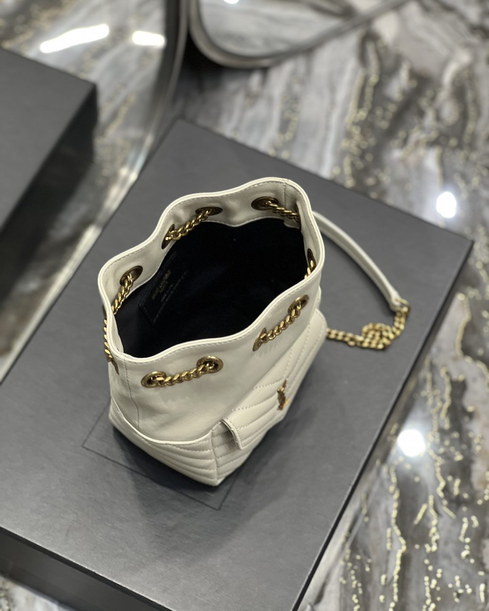 [REP 1:1] Saint Laurent JOE Mini Backpack White For Women, Women's Bags 7.5in/19cm YSL 7016311EL079207