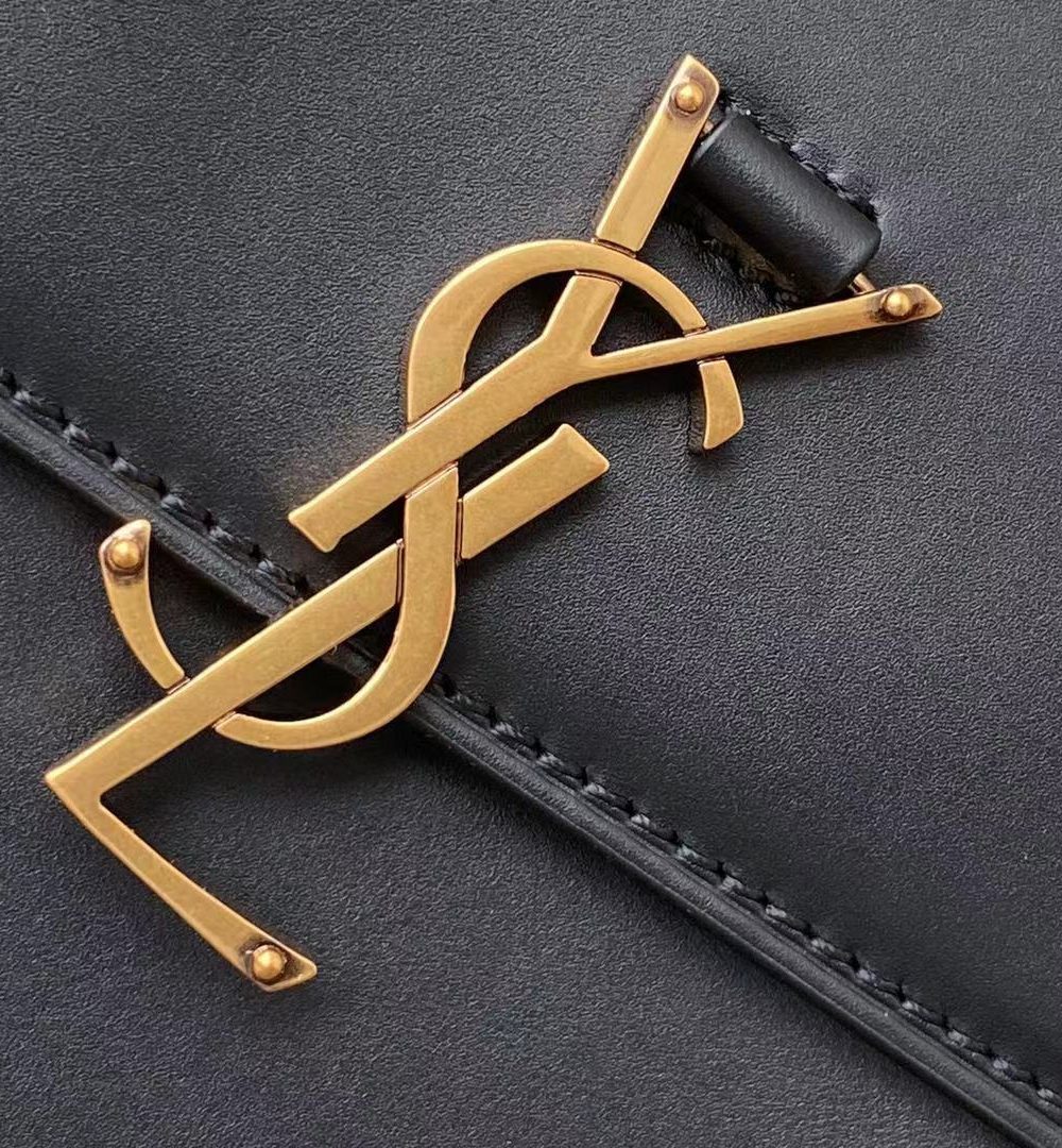 [REP 1:1] Saint Laurent Kaia North/South Satchel Bag In Vegetable Tanned Black Material With Gold Hardware For Women 6.6in/18cm YSL 668809BWR0W1000