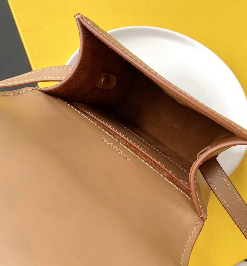 [REP 1:1] Saint Laurent Kaia North/South Satchel Bag In Vegetable Tanned Brown Material With Gold Hardware For Women 6.6in/18cm YSL 668809BWR6W2725