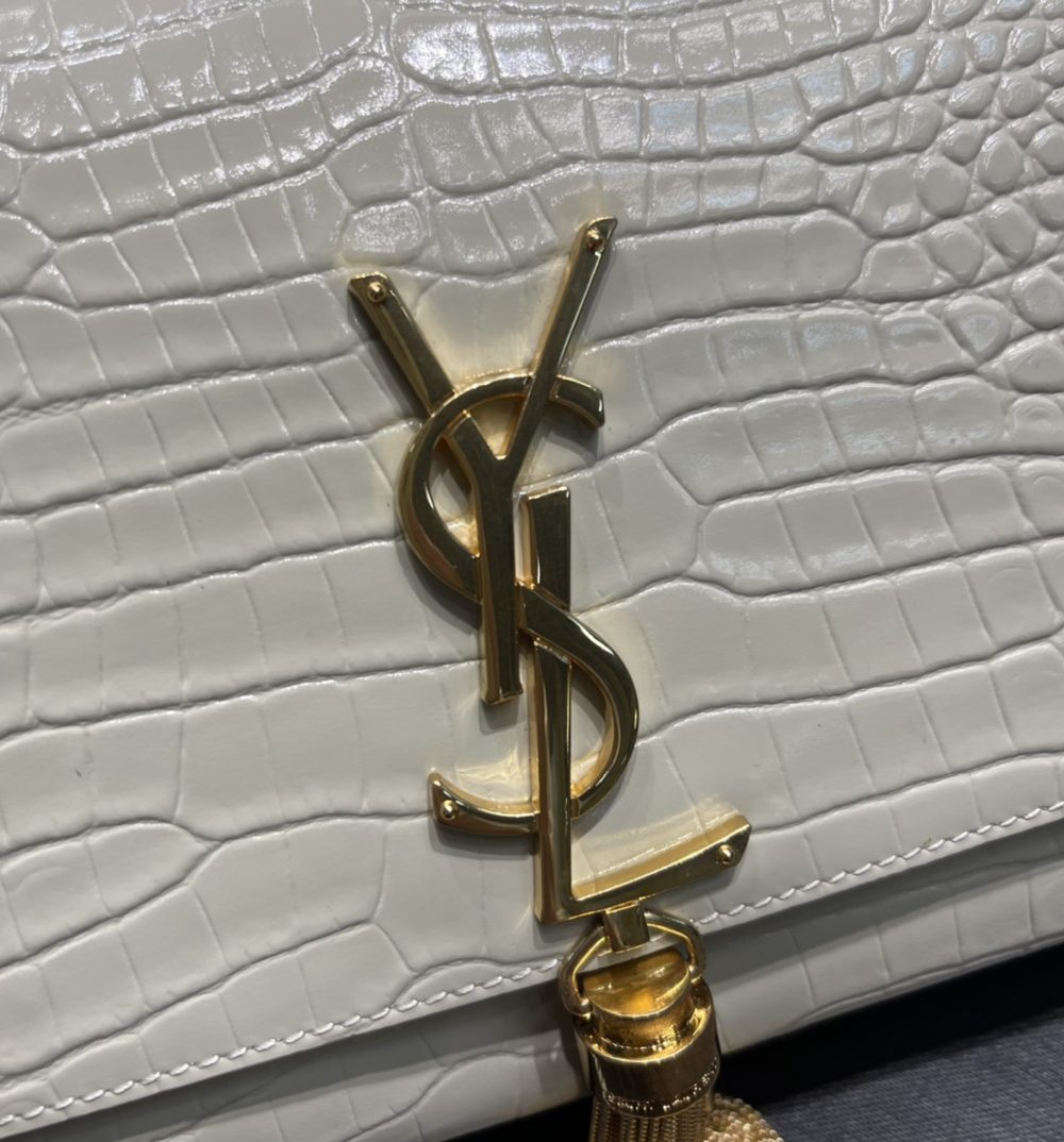 [REP 1:1] Saint Laurent Kata Medium Chain Bag White Vintage With Tassel For Women 9.4in/24cm YSL 354119DND0J9207