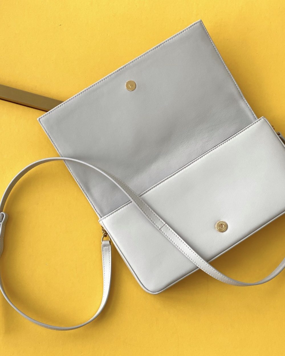 [REP 1:1] Saint Laurent Kate 99 Chain Bag White With Gold Hardware For Women 10.2in/26cm YSL