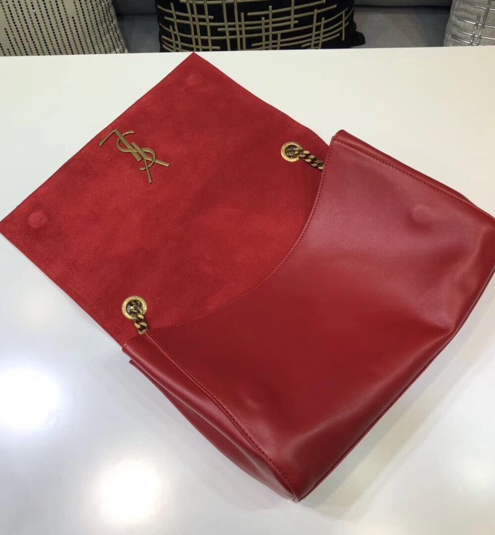 [REP 1:1] Saint Laurent Kate Medium Chain Bag In Grain De Poudre Red For Women 9.4in/24cm YSL 364021BOW0J6008