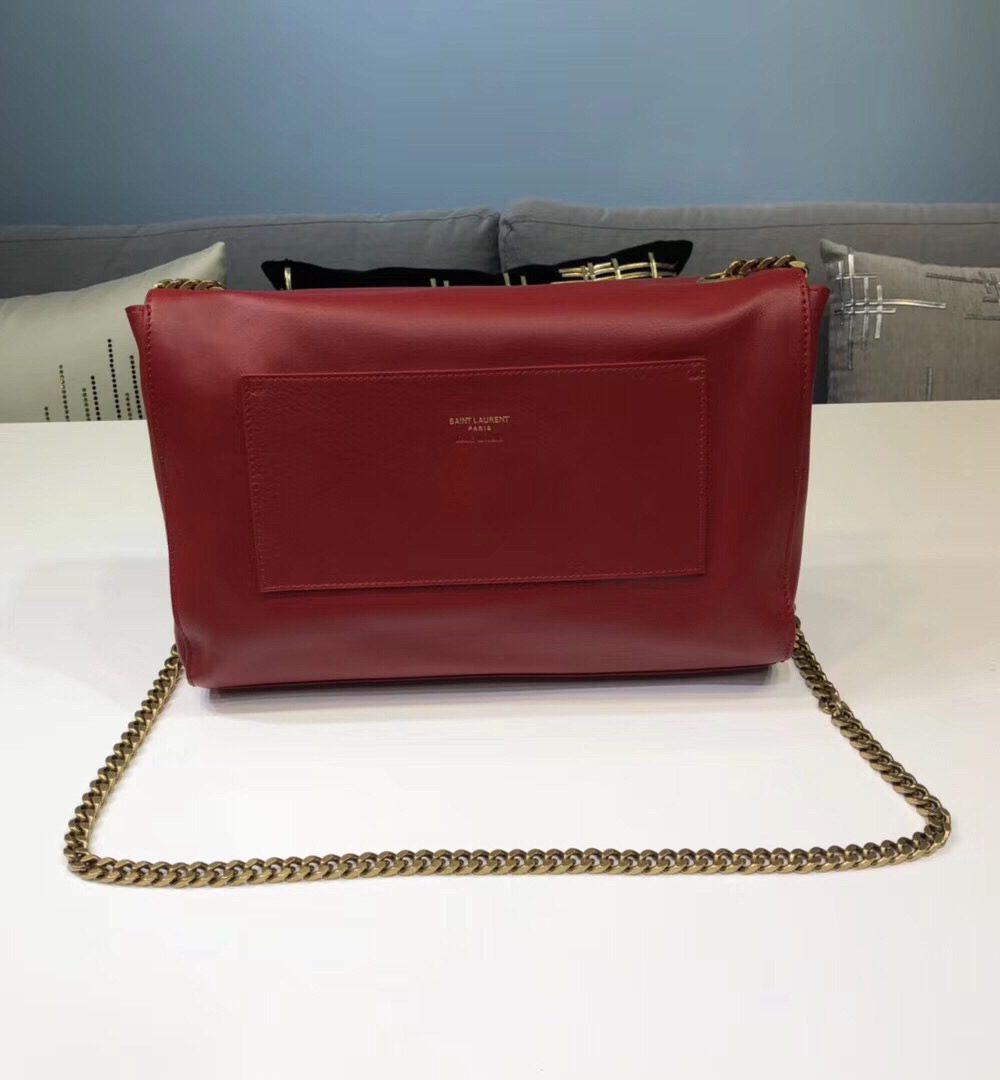 [REP 1:1] Saint Laurent Kate Medium Chain Bag In Grain De Poudre Red For Women 9.4in/24cm YSL 364021BOW0J6008
