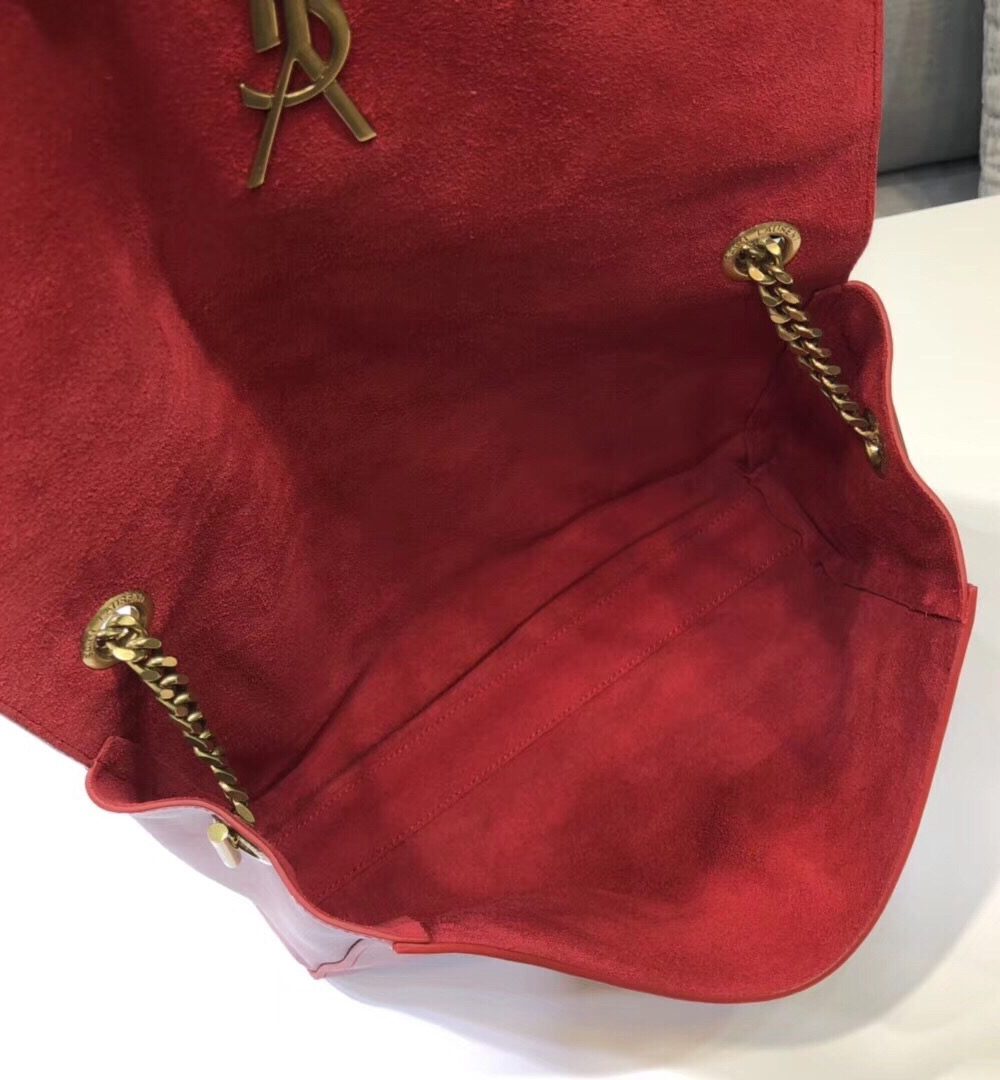 [REP 1:1] Saint Laurent Kate Medium Chain Bag In Grain De Poudre Red For Women 9.4in/24cm YSL 364021BOW0J6008