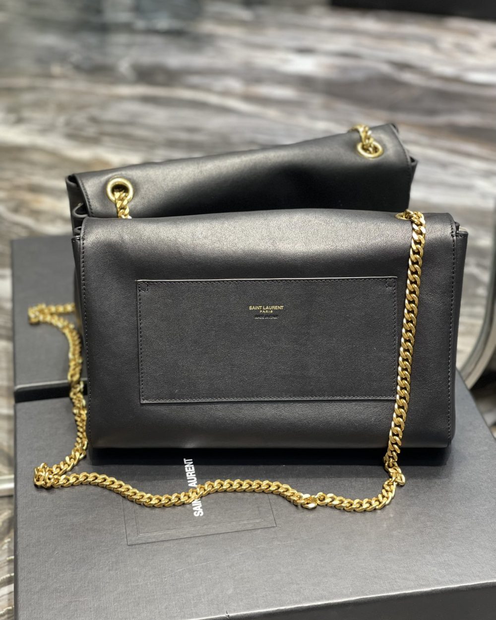 [REP 1:1] Saint Laurent Kate Medium Reversible Chain Bag Black In Suede With Gold Hardware For Women 11.2in/29cm YSL