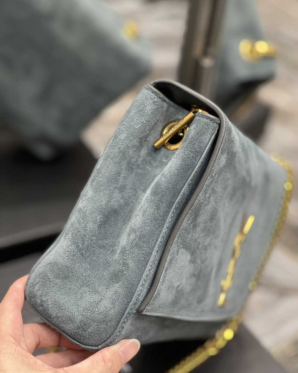 [REP 1:1] Saint Laurent Kate Medium Reversible Chain Bag In Suede With Gold Hardware For Women 11.2in/29cm YSL