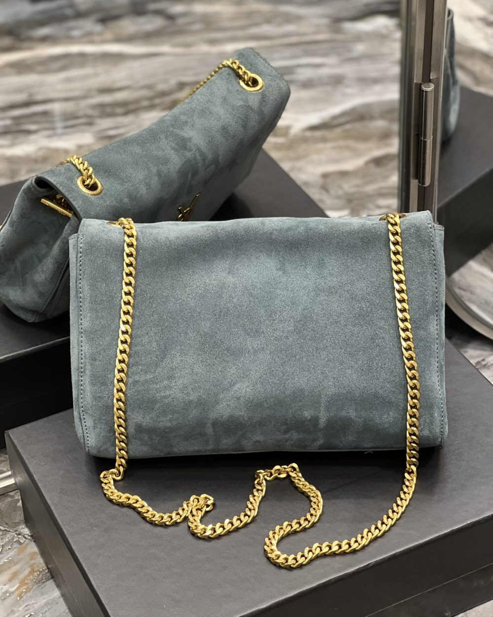 [REP 1:1] Saint Laurent Kate Medium Reversible Chain Bag In Suede With Gold Hardware For Women 11.2in/29cm YSL