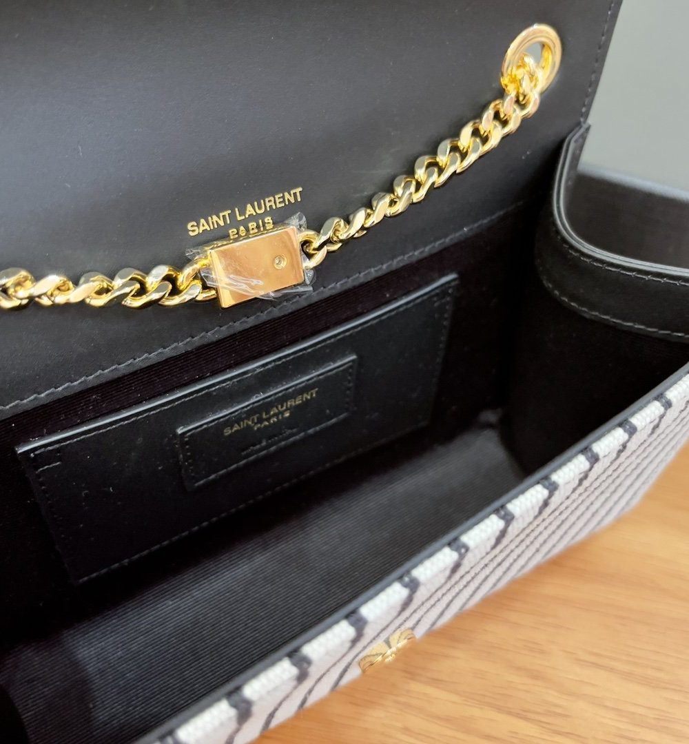 [REP 1:1] Saint Laurent Kate Small Chain Bag In Canvas For Women 7.9in/20cm YSL 469390FAACG9583