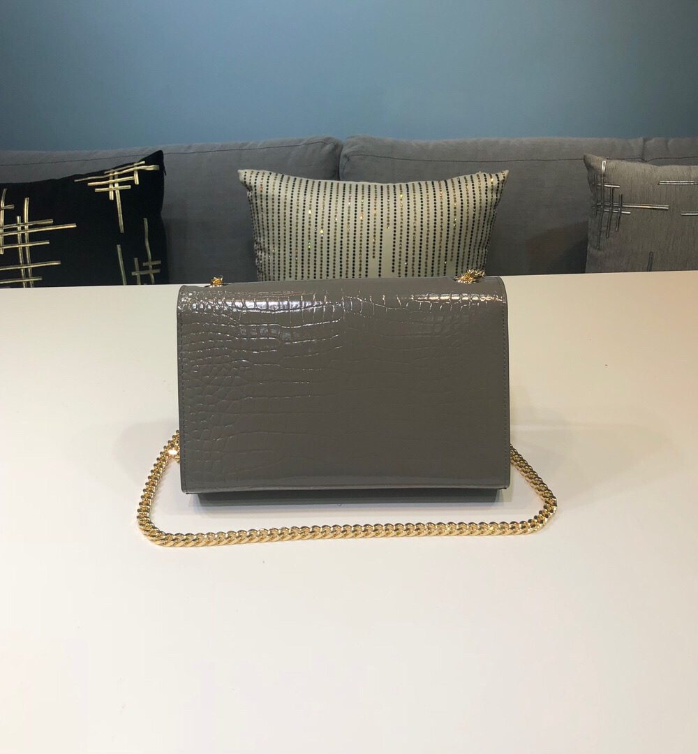 [REP 1:1] Saint Laurent Kate Small Chain Bag With Tassel In Embossed Green For Women 7.8in/20cm YSL