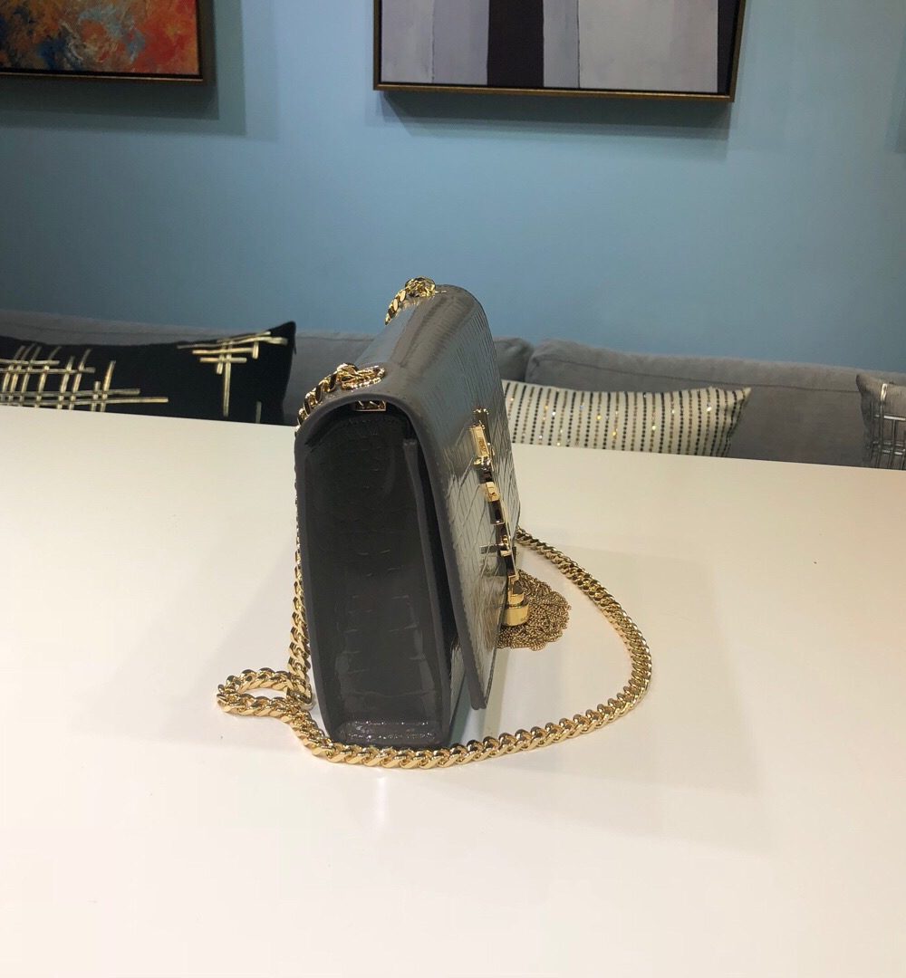 [REP 1:1] Saint Laurent Kate Small Chain Bag With Tassel In Embossed Green For Women 7.8in/20cm YSL