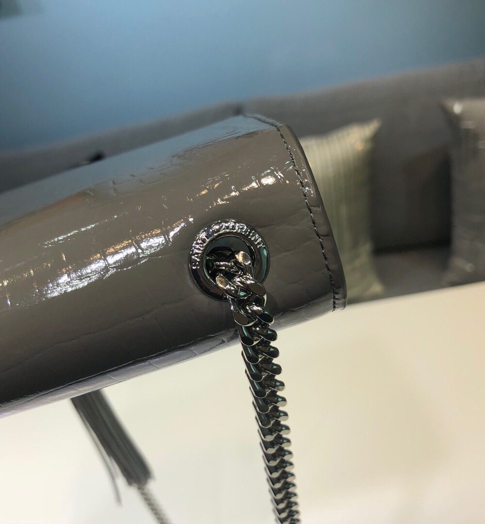 [REP 1:1] Saint Laurent Kate Small Chain Bag With Tassel In Embossed Green For Women 7.8in/20cm YSL