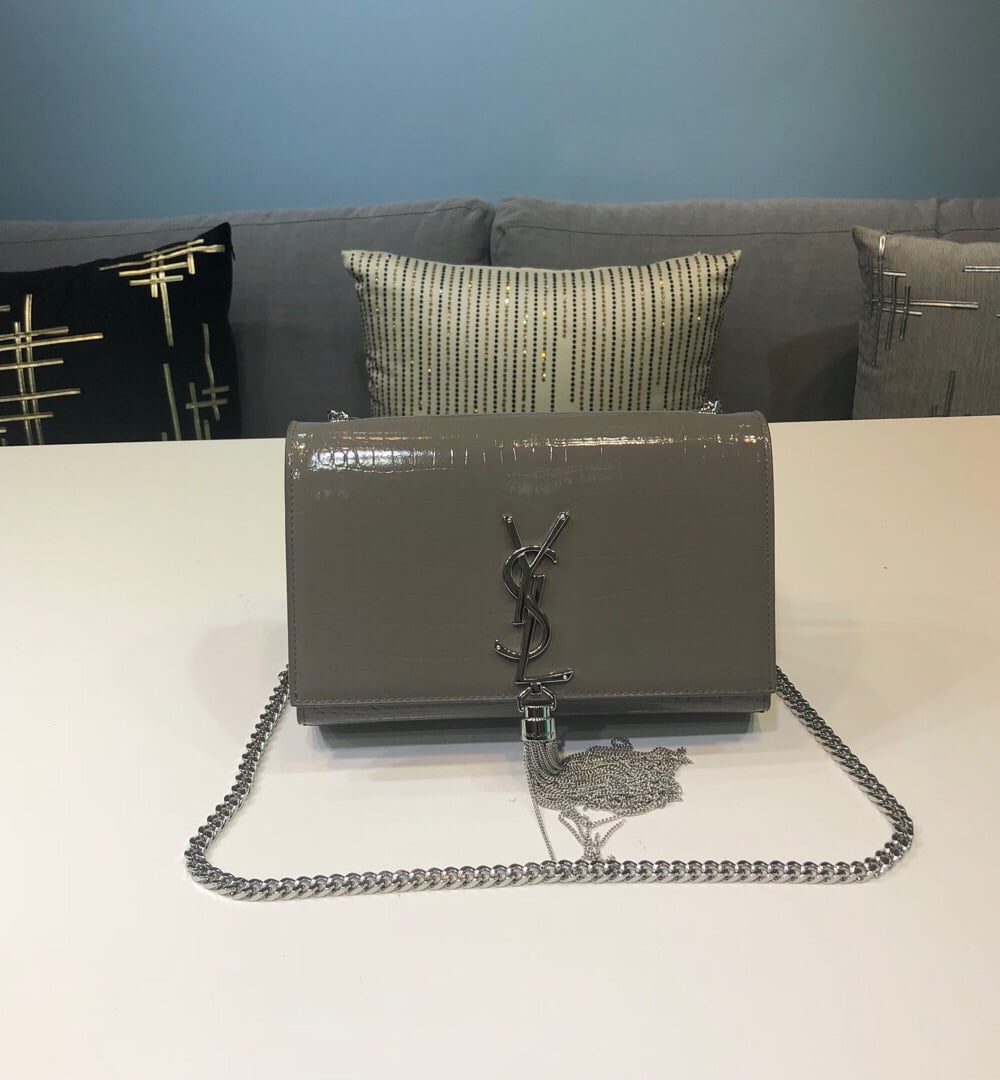 [REP 1:1] Saint Laurent Kate Small Chain Bag With Tassel In Embossed Green For Women 7.8in/20cm YSL