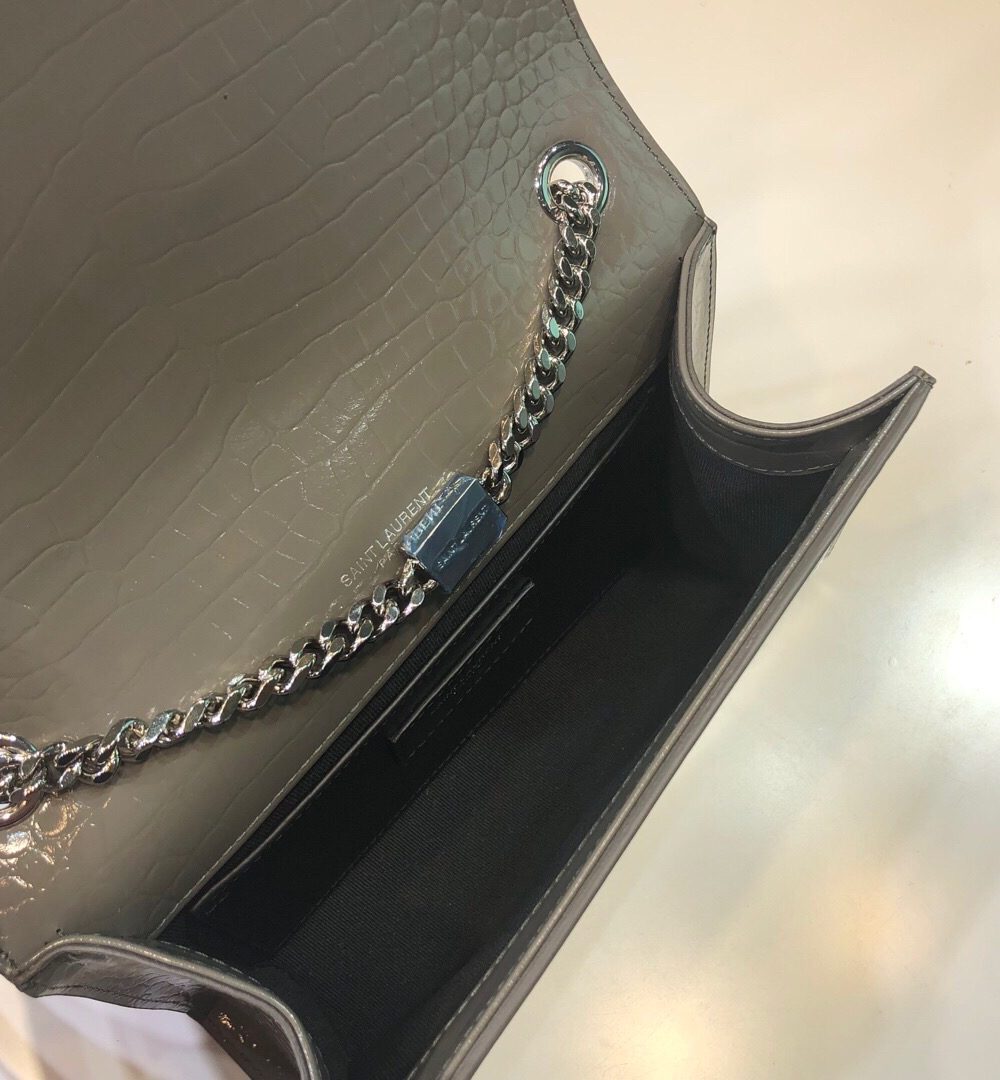 [REP 1:1] Saint Laurent Kate Small Chain Bag With Tassel In Embossed Green For Women 7.8in/20cm YSL