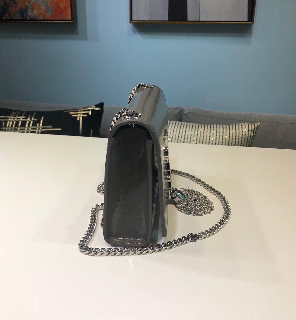 [REP 1:1] Saint Laurent Kate Small Chain Bag With Tassel In Embossed Green For Women 7.8in/20cm YSL