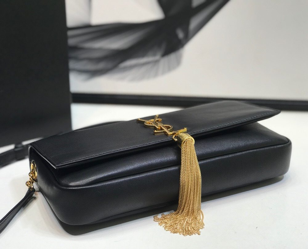 [REP 1:1] Saint Laurent Kate Tassel Small Shoulder Bag Black For Women 10.2in/26cm YSL P00483545