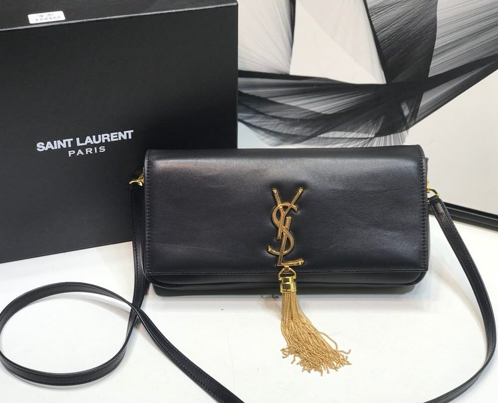 [REP 1:1] Saint Laurent Kate Tassel Small Shoulder Bag Black For Women 10.2in/26cm YSL P00483545