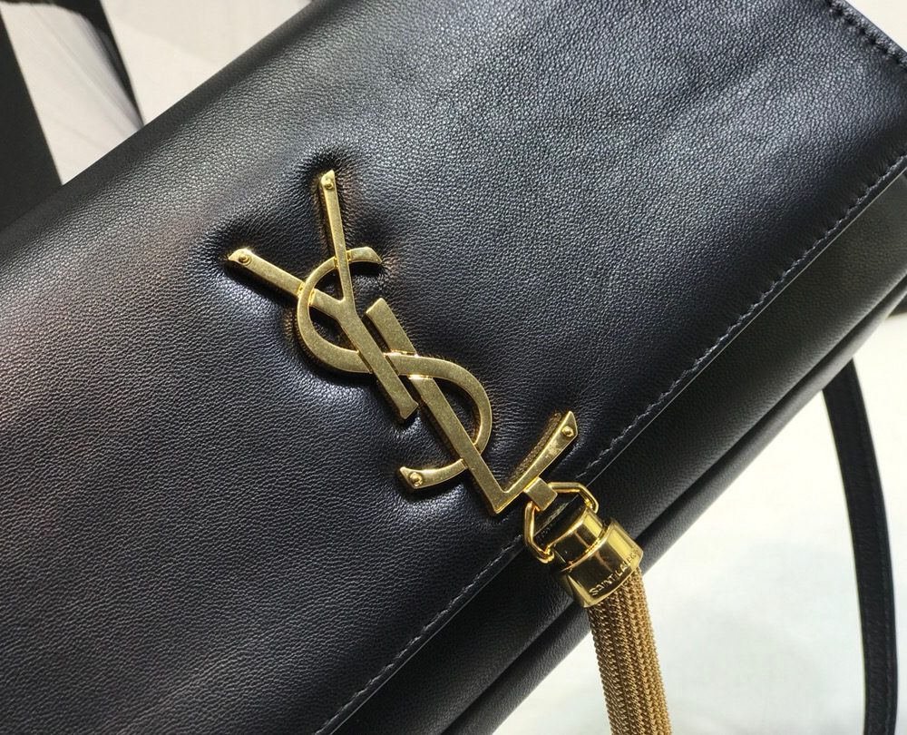 [REP 1:1] Saint Laurent Kate Tassel Small Shoulder Bag Black For Women 10.2in/26cm YSL P00483545