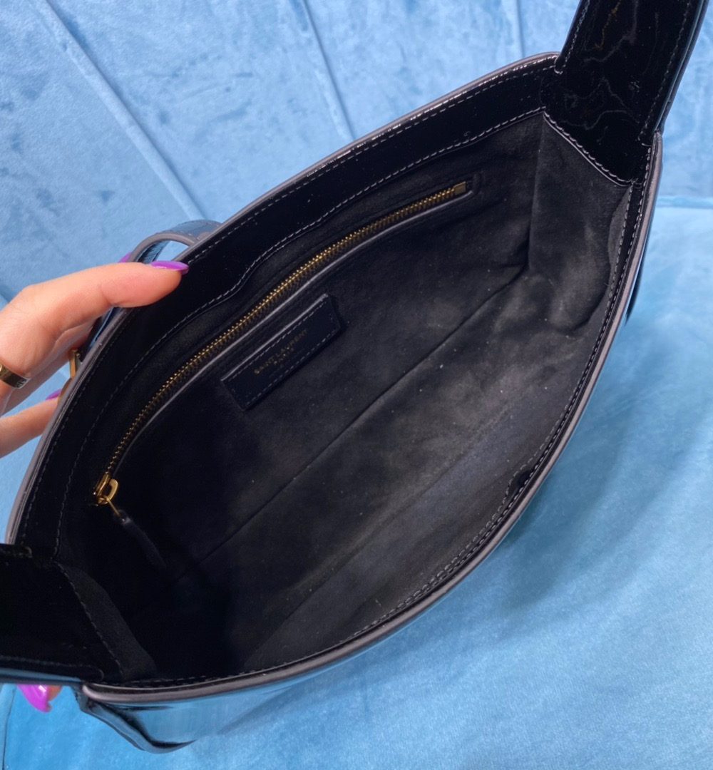 [REP 1:1] Saint Laurent Le 5 À 7 Hobo Bag In Smooth Noir For Women 9in/23cm YSL 6572280UF0W1000