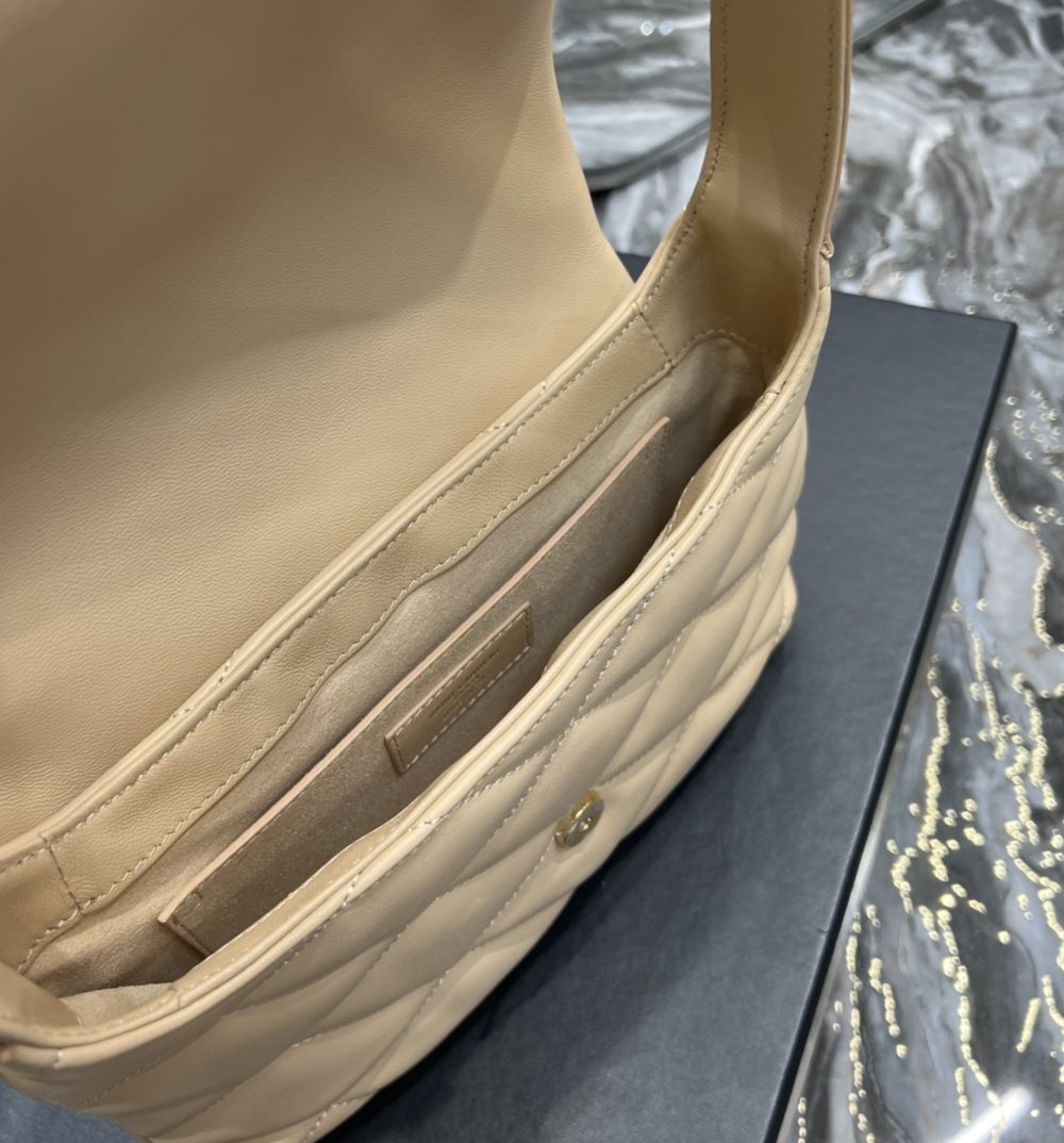 [REP 1:1] Saint Laurent Le 57 Hobo Shoulder Bag Beige For Women, Women's Bags 9.8in/25cm YSL