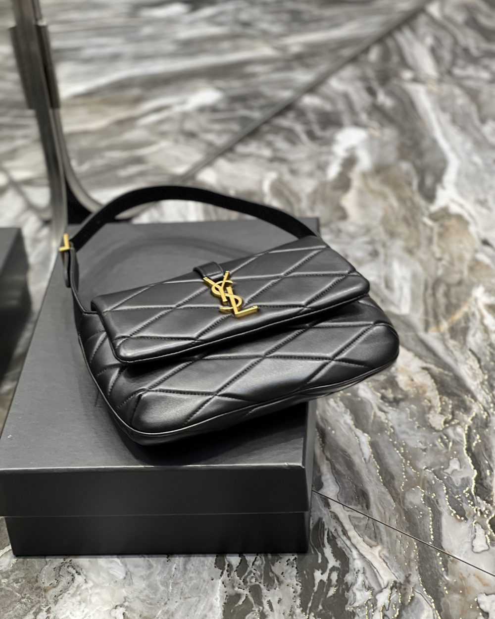 [REP 1:1] Saint Laurent Le 57 Hobo Shoulder Bag Black For Women, Women's Bags 9.8in/25cm YSL 698567AAAO01000