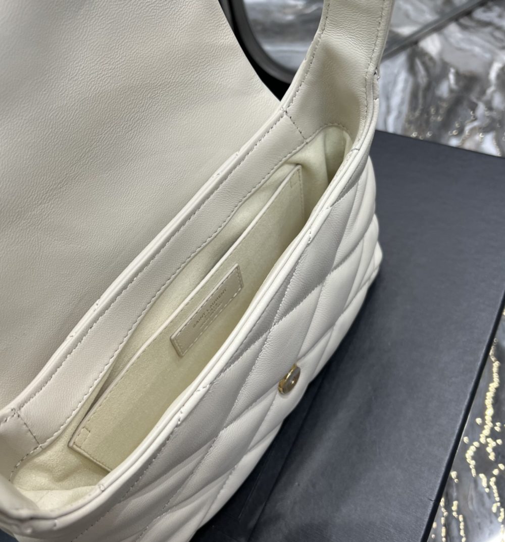 [REP 1:1] Saint Laurent Le 57 Hobo Shoulder Bag White For Women, Women's Bags 9.8in/25cm YSL 698567AAAO09207