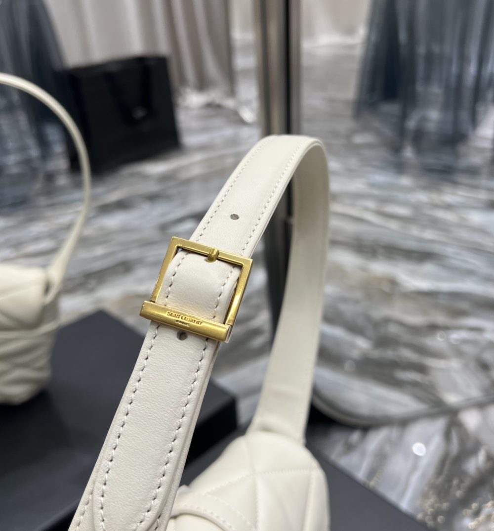 [REP 1:1] Saint Laurent Le 57 Hobo Shoulder Bag White For Women, Women's Bags 9.8in/25cm YSL 698567AAAO09207