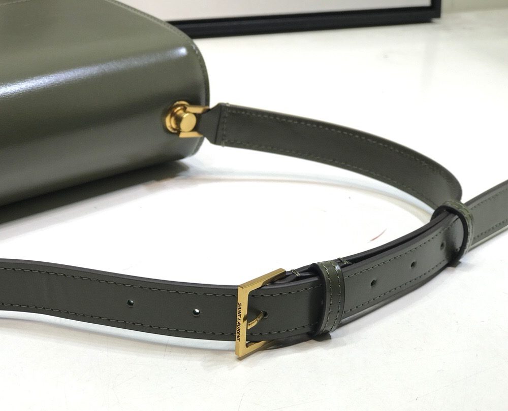 [REP 1:1] Saint Laurent Le Carre Satchel In Box Dark Green For Women 9in/23cm YSL