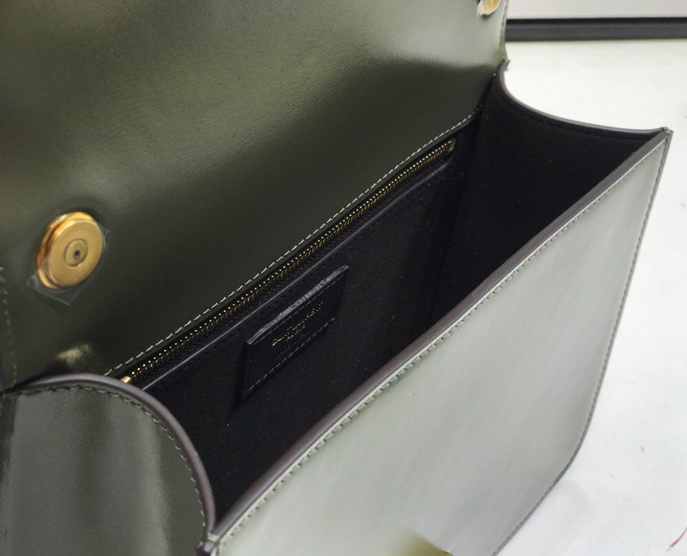 [REP 1:1] Saint Laurent Le Carre Satchel In Box Dark Green For Women 9in/23cm YSL