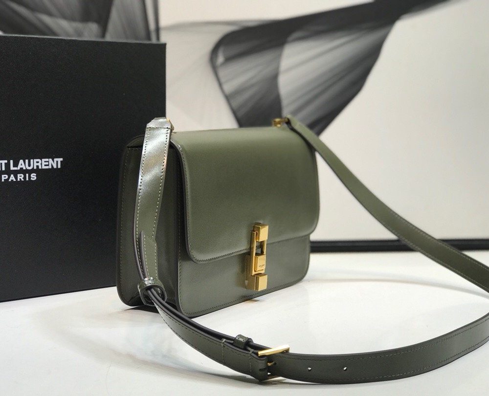 [REP 1:1] Saint Laurent Le Carre Satchel In Box Dark Green For Women 9in/23cm YSL