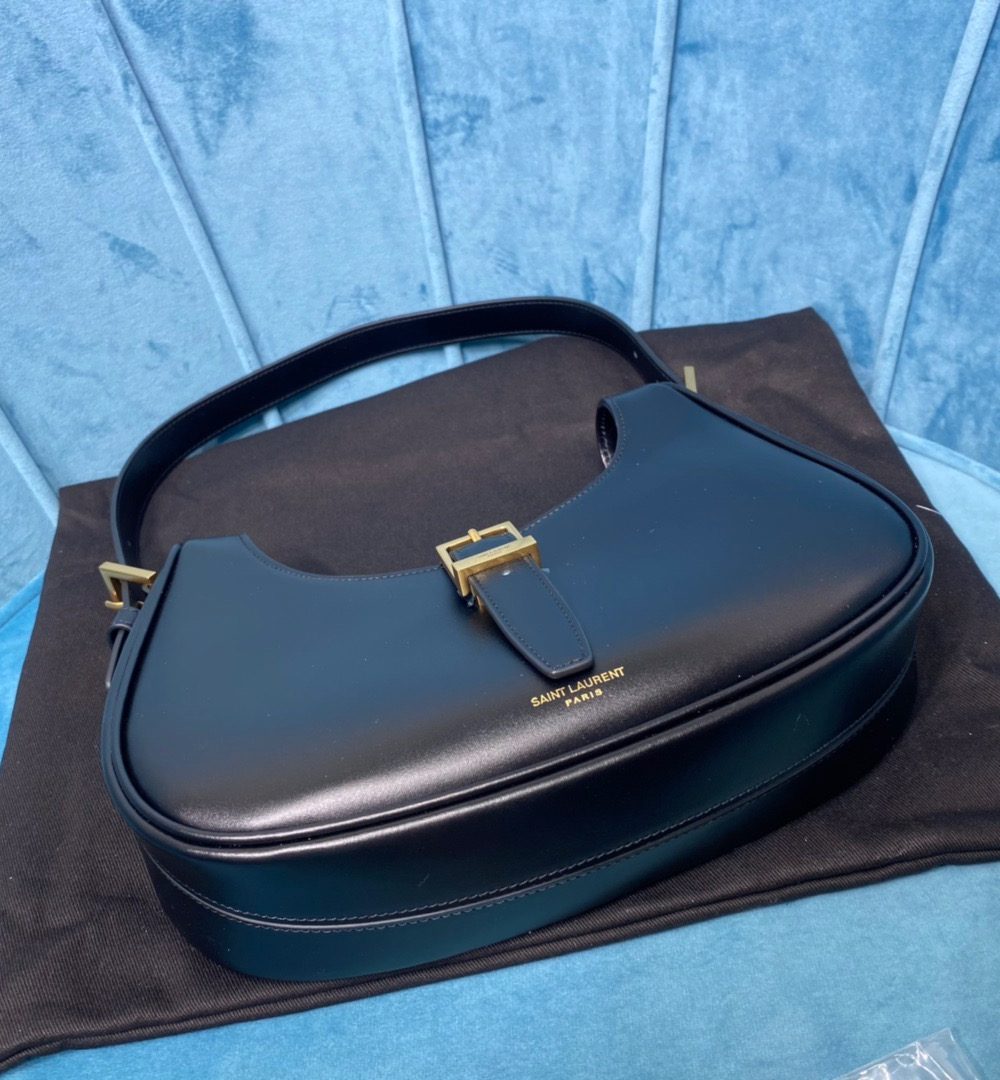 [REP 1:1] Saint Laurent Le Fermoir Hobo Bag Black For Women 9.5in/24cm YSL 672615 2ZA2W