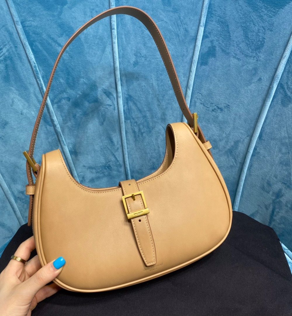 [REP 1:1] Saint Laurent Le Fermoir Hobo Bag Brown For Women 9.5in/24cm YSL