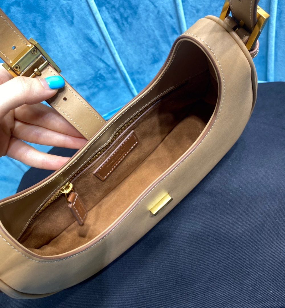 [REP 1:1] Saint Laurent Le Fermoir Hobo Bag Brown For Women 9.5in/24cm YSL