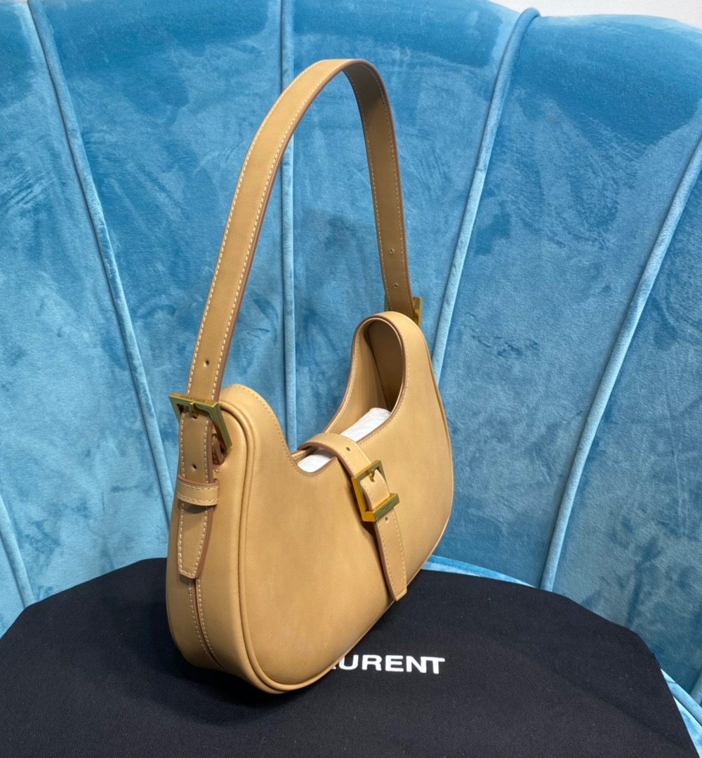 [REP 1:1] Saint Laurent Le Fermoir Hobo Bag Brown For Women 9.5in/24cm YSL
