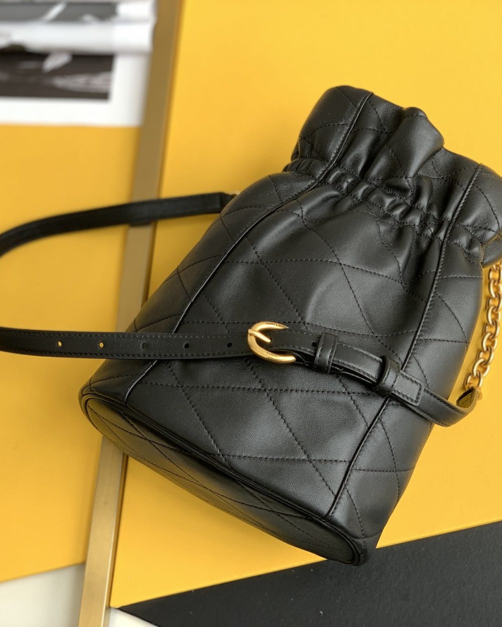 [REP 1:1] Saint Laurent Le Maillon Hook Bucket Bag Black For Women, Women's Bags 10.6in/27cm YSL 686310AAAJK1000