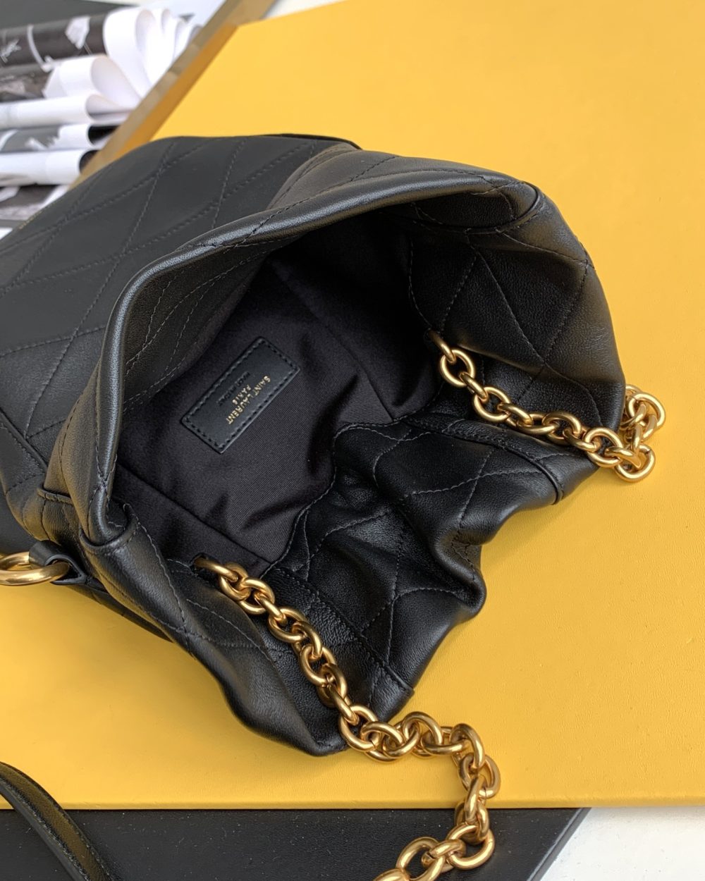 [REP 1:1] Saint Laurent Le Maillon Hook Bucket Bag Black For Women, Women's Bags 10.6in/27cm YSL 686310AAAJK1000