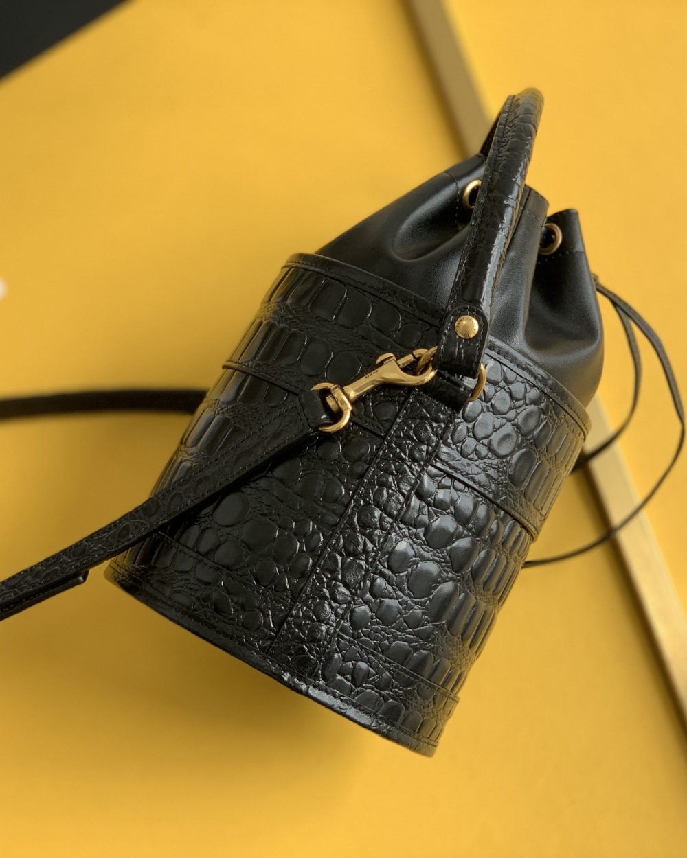 [REP 1:1] Saint Laurent Le Maillon Hook Bucket Bag Black For Women, Women's Bags 10.6in/27cm YSL