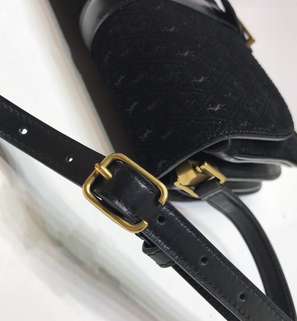 [REP 1:1] Saint Laurent Le Monogramme Small Satchel In Monogram Canvas And Smooth Black For Women 9in/23cm YSL